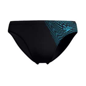 Costume da nuoto Men's Medley Logo 7 cm Brief di Speedo, colore nero e blu. Vista frontale
